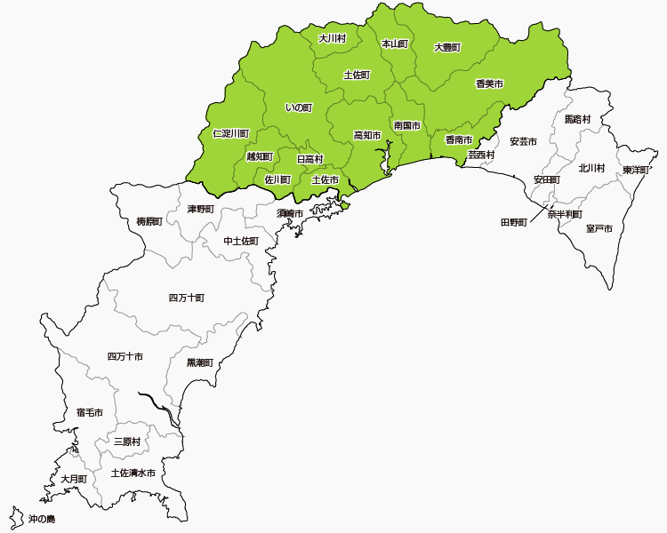 高知県中部エリア地図